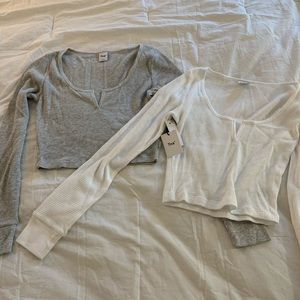 Two Aritzia Thermal Long Sleeve Tops